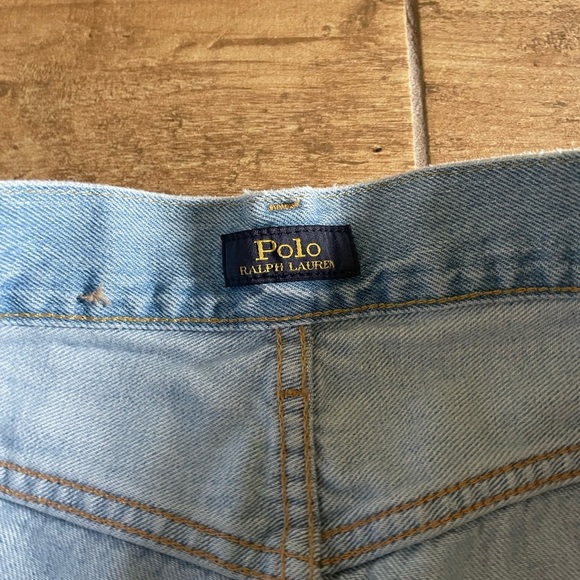 Polo Ralph Lauren Light Blue high rise straight leg distressed Jeans 28 - Picture 5 of 13